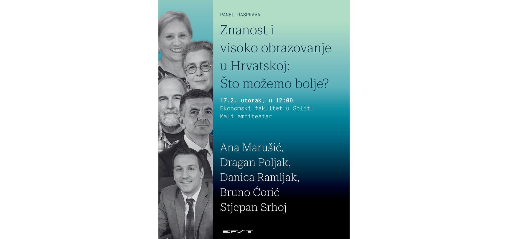 O znanosti, društvu i budućnosti Hrvatske – EFST pokreće serijal panela 